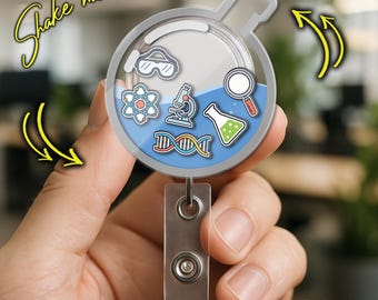 Lab Badge Reel Laboratory Tech Badge Holder MLT Gift Lab Week Gift Medical Laboratory Scientist Gift Science D2N512