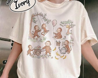Comfort Color Curious George Shirt, Family Birthday Matching Shirt, Curious George Birthday Party Shirt, Custom Birthday Matching NHOR14