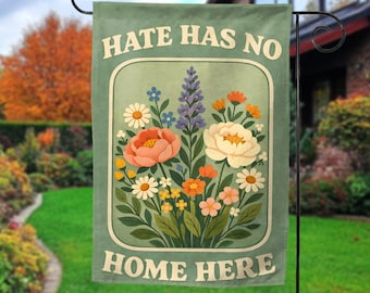 Spring Garden Flag, Summer Lawn Sign, Hate Has No Home Here Flag, Decorative Political Yards Banners,Equality Yard Banner Welcome FDT G6IE09