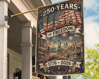 USA Birthday Flag, America Anniversary Celebration House Flag, Festive Garden Flag, USA Birthday Party Decor, 4th Of July NHQO08
