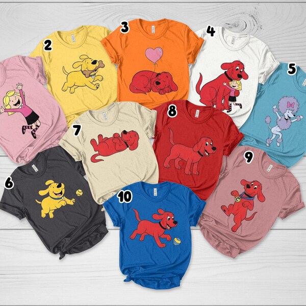 Custom Clifford the Big Red Dog Birthday Boy Shirt, Clifford Dog Birthday Party Shirt, Clifford Dog Birthday Squad Shirt C2CW10