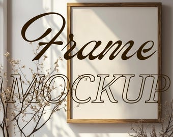 Neutral Boho Frame Mockup – Minimal Interior Styled Stock Photo – Wall Art Display Mockup Scene – Digital Download – Editable Mockup