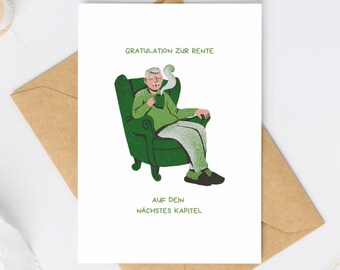 Gratulation zur Rente | Pension | Digitaler Download | Grußkarten Printable |Karte zur Rente |Nächstes Kapitel |Rentenantritt |Neues Kapitel