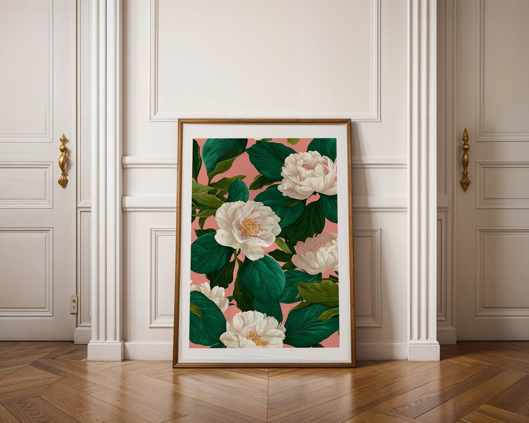 Peony Flower Print – Colorful Peonies Art – Digital Download Printable ...