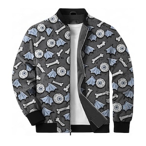 Chaqueta bomber gris lobo 5s de color grafito claro, murciélagos espeluznantes y zapatillas a juego con la camisa.