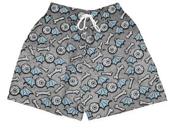 5 witte metallic zilverkleurige shorts 5S, Spooky Bats, broek Match-sneakers