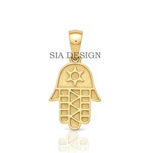 Hamsa-bedel, gouden hamsa-hanger, hand van god, amuletketting, 925 sterlingzilveren sieraden