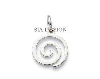 Sterling Silver Spiral Necklace, Whimsical Swirl Charm