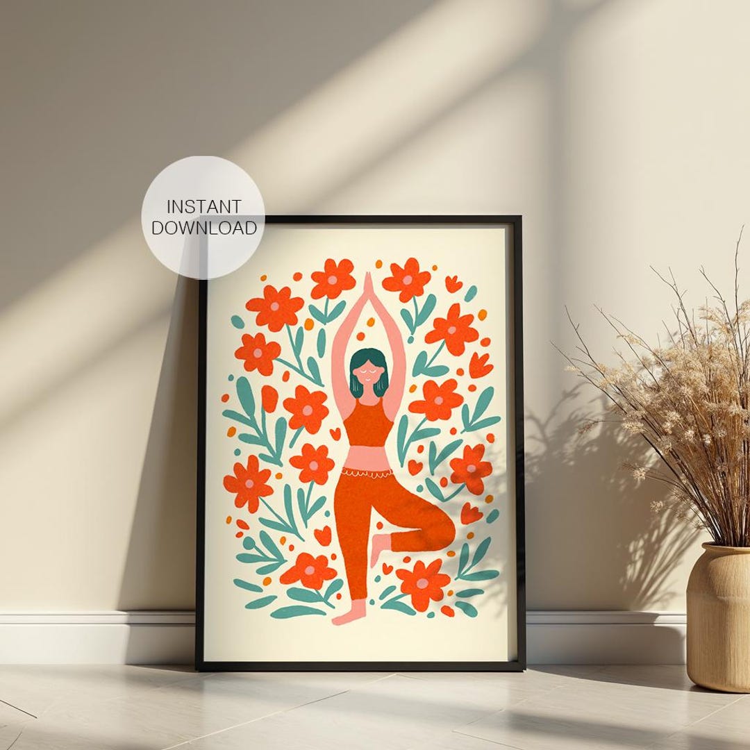 Yoga Pose Wall Art Decor Print, Yoga Studio Poster (instant Download ...