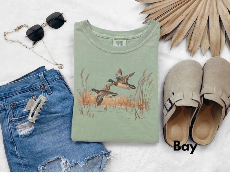 Mallard Duck Tshirt: Duck Hunting Gift for Dad, Vintage 90s Wildlife Tee, Comfort Colors Waterfowl Shirt, Bird Lover Gift for Him image 1