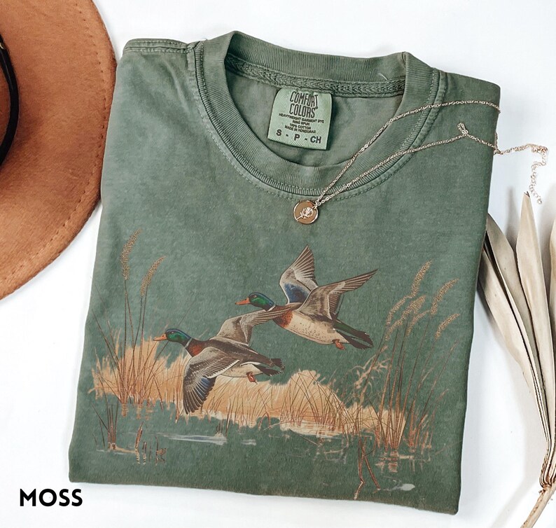 Mallard Duck Tshirt: Duck Hunting Gift for Dad, Vintage 90s Wildlife Tee, Comfort Colors Waterfowl Shirt, Bird Lover Gift for Him image 4