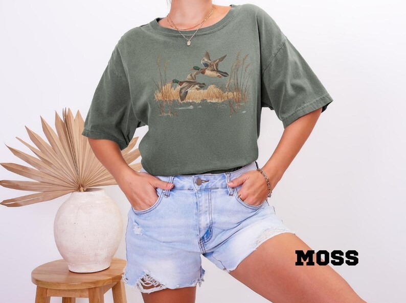 Mallard Duck Tshirt: Duck Hunting Gift for Dad, Vintage 90s Wildlife Tee, Comfort Colors Waterfowl Shirt, Bird Lover Gift for Him image 8