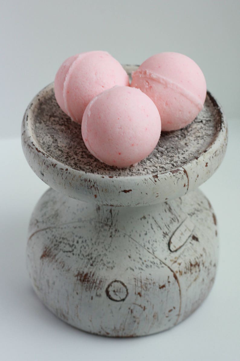 Bath Bombs PEACH SET of 3 Mini sized Lush Copycat Etsy