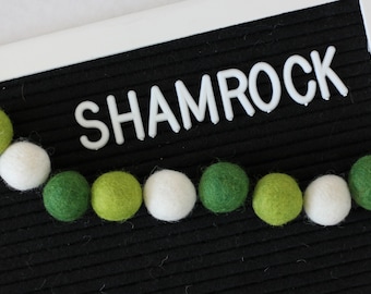 Shamrock - Wool Felt Ball Garland Kit - 2cm POM POM - Bunting - Choose your Quantity 25-50-100