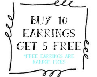 Buy 10 pairs of Earrings - Any style/color of our choice- Get 3 FREE earrings