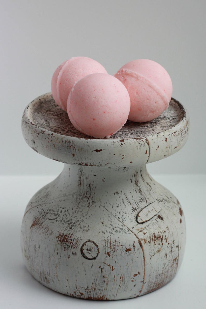 Bath Bombs PEACH SET of 3 Mini sized Lush Copycat Etsy