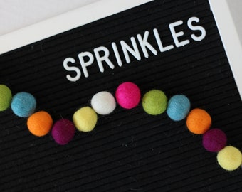 Sprinkles - Wool Felt Ball Garland Kit - 2cm POM POM - Bunting - Choose your Quantity 25-50-100