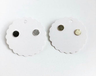 Stud Earrings -Mini Circle shaped earrings - Mini Stud Earrings - Silver and Gold