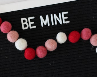 Be Mine - Wool Felt Ball Garland Kit - 2cm POM POM - Bunting - Choose your Quantity 25-50-100