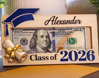 Personalized Graduation Money Holder, Class Of 2026 Custom Name Cash Holder, High School Senior Gift, Graduation Gift For Graduates