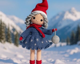 Cute Doll Crochet Pattern PDF – Amigurumi Doll Pattern with Dress, Hair & Hat – Step-by-Step Tutorial