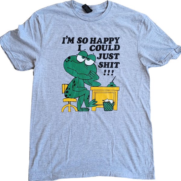 I'm So Happy I Could Just Sh*t Heather Gray Gildan SoftStyle T-Shirt
