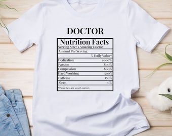 Doctor Nutrition Facts, PNG, SVG, Instant Download, Digital File, Sublimtation, Gift, Appreciation