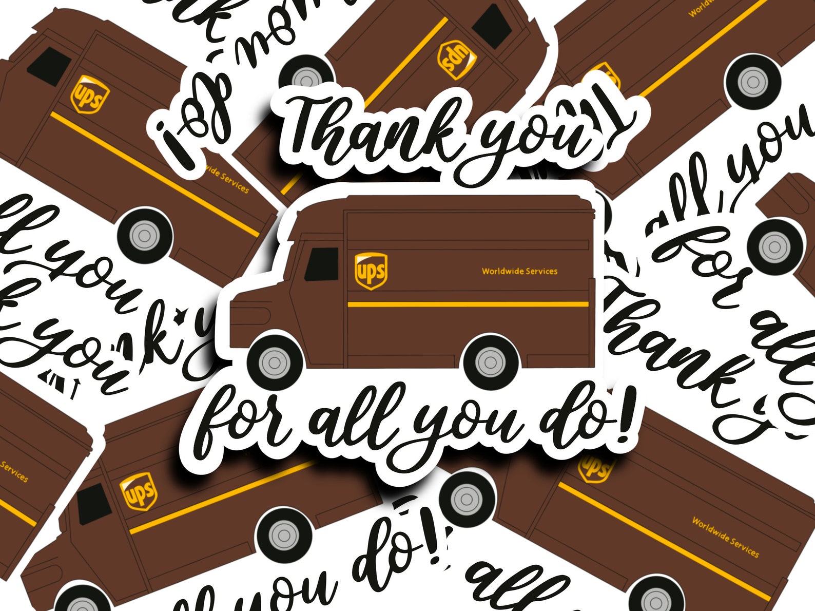 UPS United Parcel Service Worker Thank you Appreciation Etsy