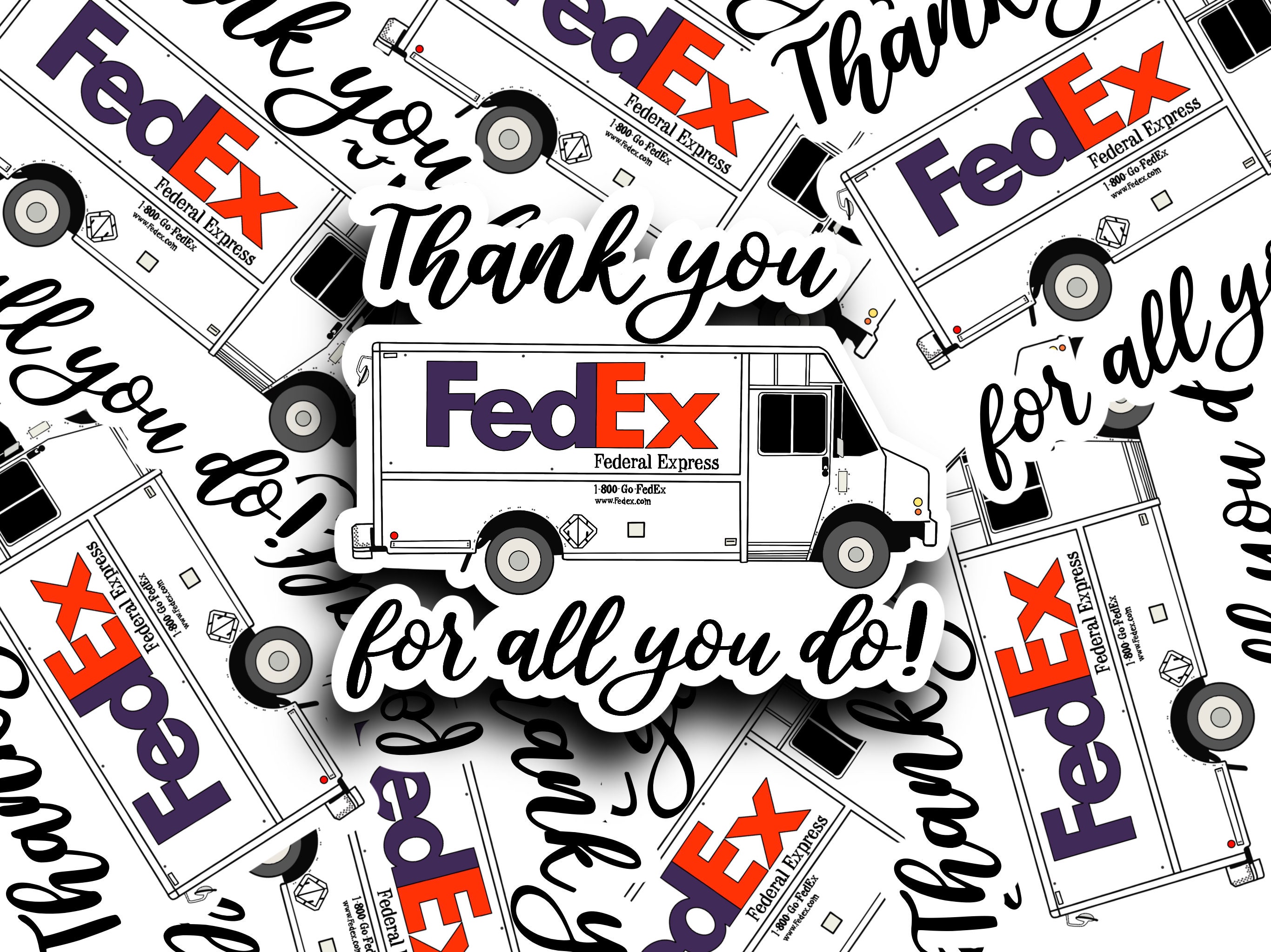 FedEx Delivery Worker Thank you Appreciation Sticker Decal Etsy