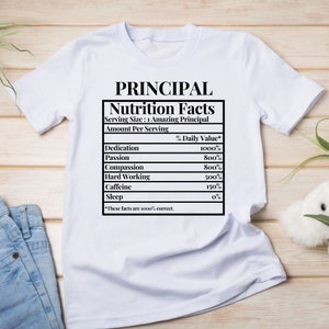 Principal Nutrition Facts, PNG, SVG, Instant Download, Digital File, Sublimtation, Gift, Appreciation
