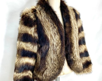 Vintage 70s Raccoon Fur Coat Insane Designer Fur Coat One of a Kind