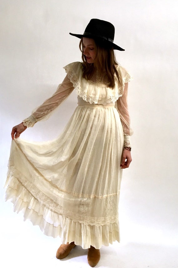 white hippie dress