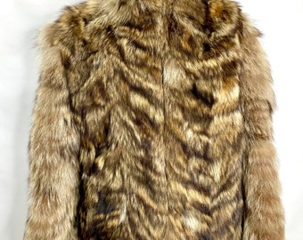 Vintage 70s Chubby Fur Coat Coyote Fur Coat Glam Rocker Coat