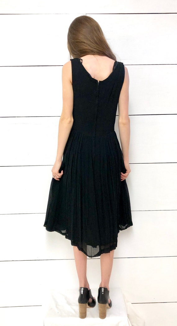 Vintage 50s/60s Bohemian Black Dress Classic Cock… - image 3