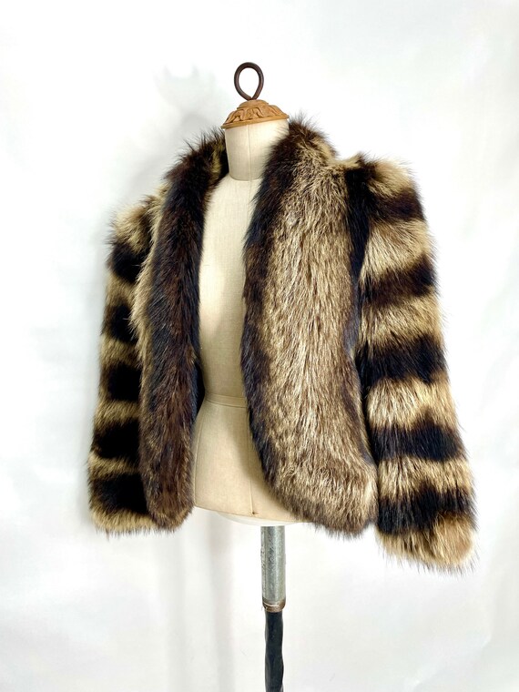 Vintage 70s Raccoon Fur Coat Insane Designer Fur … - image 2
