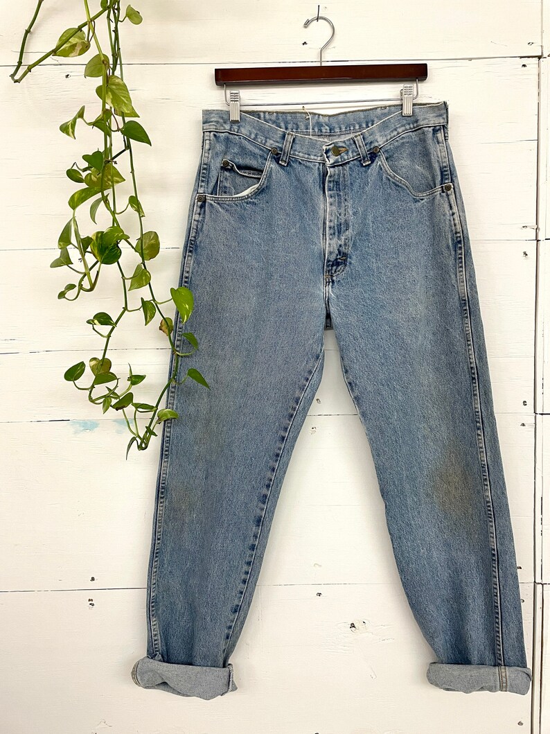 Vintage High Rise Wrangler Jeans Light Wash Faded Jeans 100% Cotton Jeans image 9