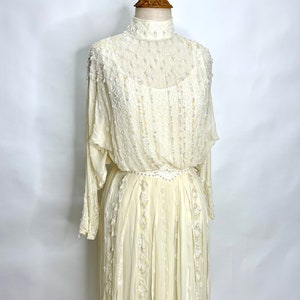 Stunning Lilli Rubin Vintage Beaded Wedding Dress Iridescent Edwardian ...