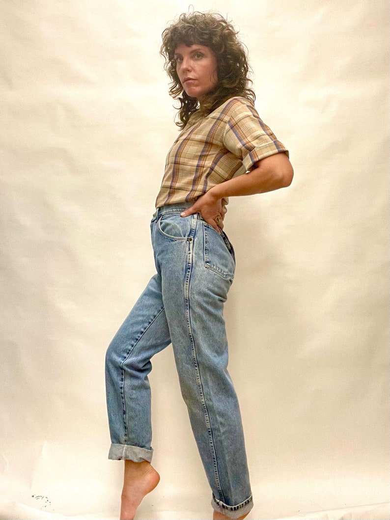 Vintage High Rise Wrangler Jeans Light Wash Faded Jeans 100% Cotton Jeans image 7