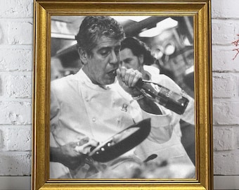 Anthony Bourdain Framed Print - Chef Cooking Poster - Stylish Photography Art for Kitchen Wall Decor & Culinary Enthusiasts