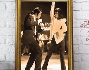 Pulp Fiction Canvas Wall Art, The Twist Dance Scene In 'Pulp Fiction' With Uma Thurman And John Travolta, 1994, Premium Quality Print