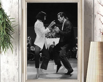 Pulp Fiction Print | The Twist Dance Scene In 'Pulp Fiction' With Uma Thurman And John Travolta | 1994 | Premium Quality Print