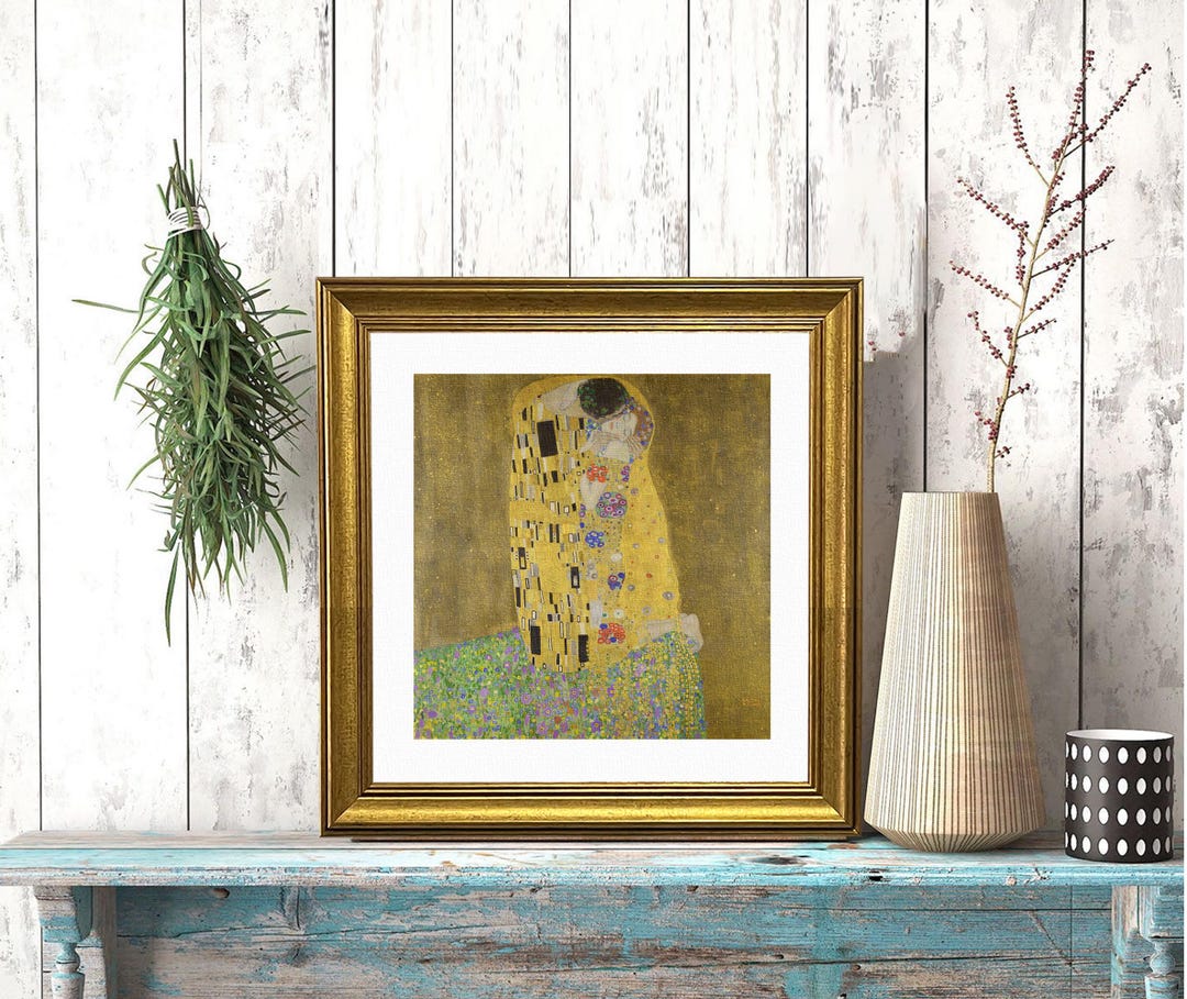 Gustav Klimt the Kiss Canvas Wall Art | Vintage Vienna Secession ...