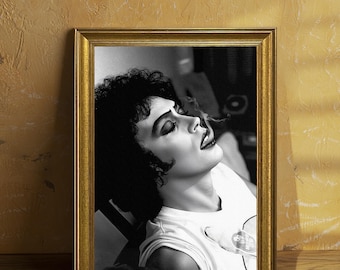Lienzo de Tim Curry de Rocky Horror, arte icónico de la serie de televisión, Tim Curry como el Dr. Frank-N-Furter, decoración de películas de terror de rock retro