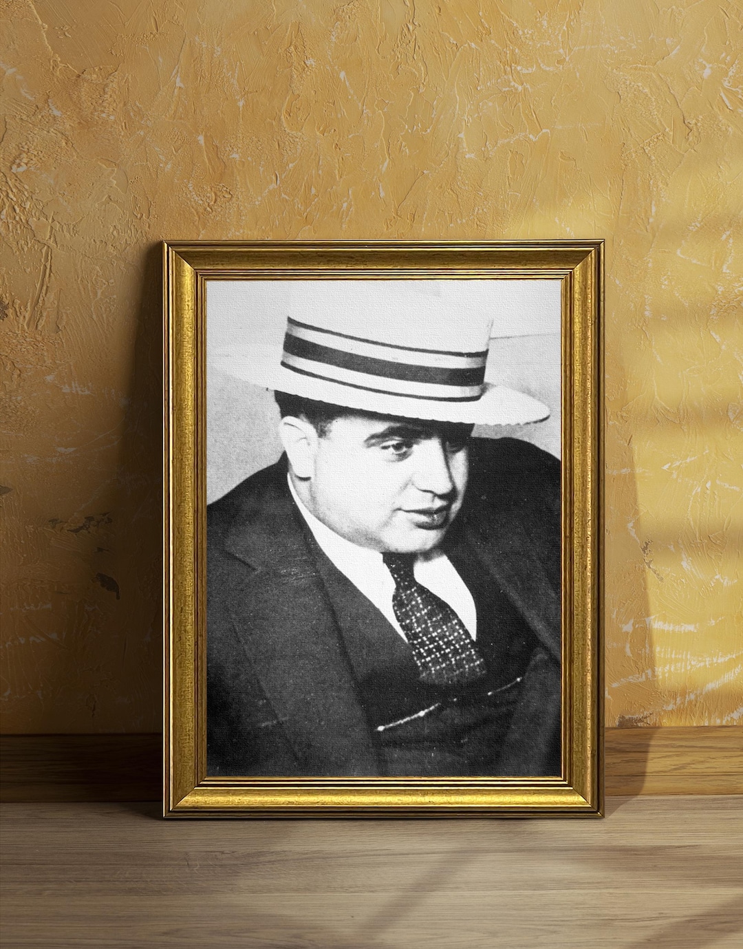 Al Capone Portrait 1928 Vintage Framed Wall Art, Mafia Boss Icon Canvas ...