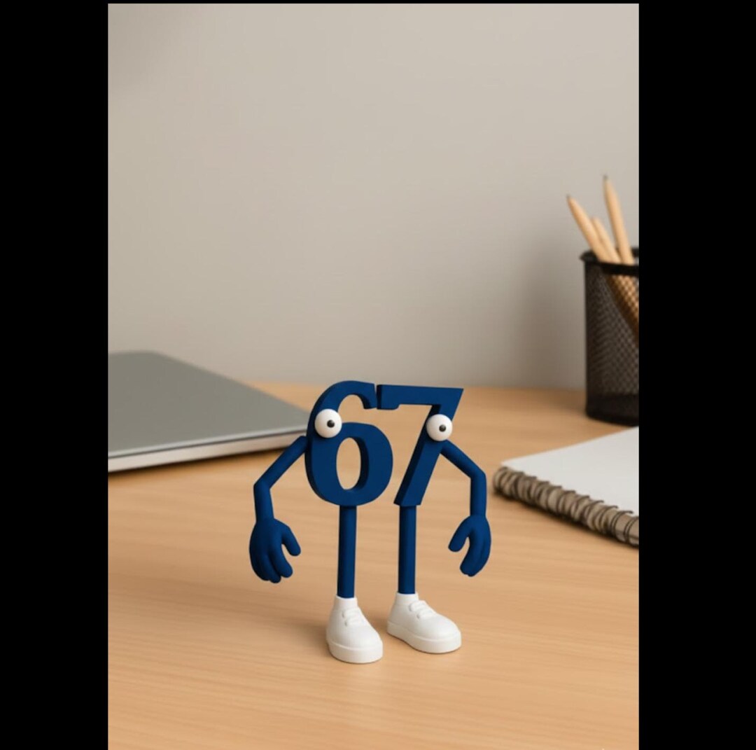 3D Printed “67” Brainrot Figure - Meme Art Collectible - Etsy