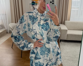 Ensemble côtier lin pour femme, chemise oversize et short en lin, tenue d'été de luxe, tenues de plage, deux pièces coupe ample