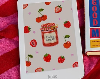 Cute Jam Kobo Wallpaper • “Reading is My Jam” | Digital Download