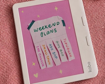 Bookish Weekend Plans Trope Kobo Wallpaper | Screesaver | Digital Download