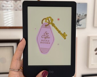 Sip Coffee Vintage Motel Key Kobo Wallpaper | Lock Screen | Bookish | Digital Download