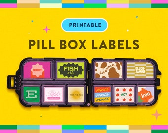 Uniquely designed pill box labels - digital printable download
